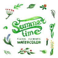 Floral set with watercolor flowers N10