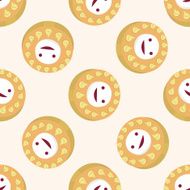 decorating cake cartoon seamless pattern background N57