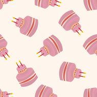 decorating cake cartoon seamless pattern background N62