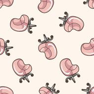 furniture theme chair sofa cartoon seamless pattern background N13