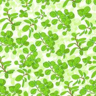 Seamless Green Tree Branch Leaves Floral Pattern