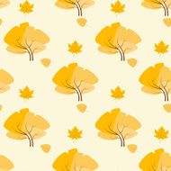 Yellow Autumn Tree Pattern Flat Icon Vector
