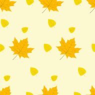 Autumn Yellow Leaves Seamless Pattern Vector