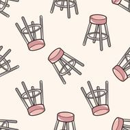 furniture theme chair sofa cartoon seamless pattern background N14
