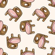furniture theme chair sofa cartoon seamless pattern background N15