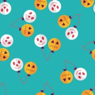 Halloween balloons flat icon eps10 seamless pattern background N2