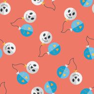 Halloween balloons flat icon eps10 seamless pattern background N3