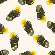bug cartoon seamless pattern background N61