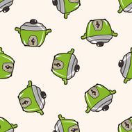 kitchenware rice cooker cartoon seamless pattern background N3