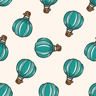 hot air ballon cartoon seamless pattern background N2