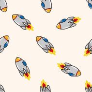 spaceship cartoon seamless pattern background N71