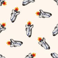 spaceship cartoon seamless pattern background N72