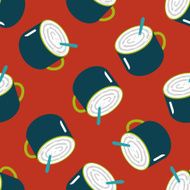 coffee latte art flat icon eps10 seamless pattern background N3