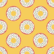 donut flat icon eps10 seamless pattern background