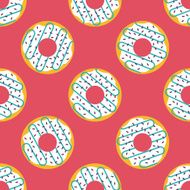 donut flat icon eps10 seamless pattern background N2