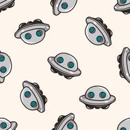 Space ufo cartoon seamless pattern background N13