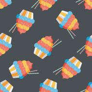 cupcake flat icon eps10 seamless pattern background N3
