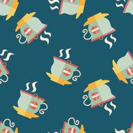 hot tea flat icon eps10 seamless pattern background