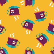 hot tea flat icon eps10 seamless pattern background N2