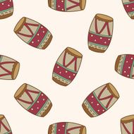 music drum cartoon seamless pattern background