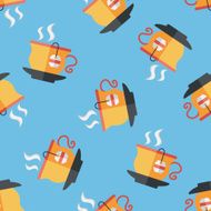 hot tea flat icon eps10 seamless pattern background N3