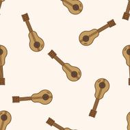 music guitar cartoon seamless pattern background