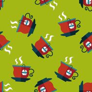 hot tea flat icon eps10 seamless pattern background N4
