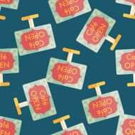 Coffee shop signs flat icon eps10 seamless pattern background N5