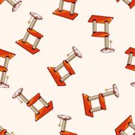 Pet cat tree 10 cartoon seamless pattern background N2