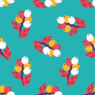 coffee fruit flat icon eps10 seamless pattern background N2