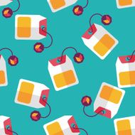 teabag flat icon eps10 seamless pattern background