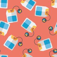 teabag flat icon eps10 seamless pattern background N2