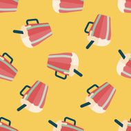 hot milk cream coffee flat icon eps10 seamless pattern background