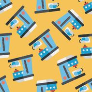 coffee machine flat icon eps10 seamless pattern background N7
