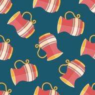 tea pot flat icon eps10 seamless pattern background N4