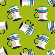 tea pot flat icon eps10 seamless pattern background N6