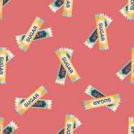 sugar packet flat icon eps10 seamless pattern background