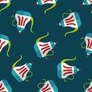 tea pot flat icon eps10 seamless pattern background N13