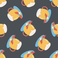 hot milk cream coffee flat icon eps10 seamless pattern background N6
