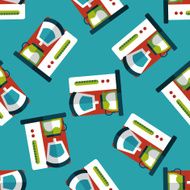 coffee machine flat icon eps10 seamless pattern background N12