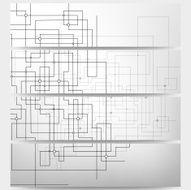 Web banners set technical construction with connected lines and dots