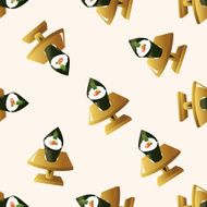 japanese food theme sushi cartoon seamless pattern background