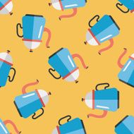 coffee kettle flat icon eps10 seamless pattern background N3