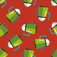 coffee kettle flat icon eps10 seamless pattern background N4