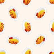 japanese food egg-roll rice cartoon seamless pattern background