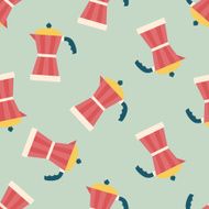 coffee kettle flat icon eps10 seamless pattern background N5