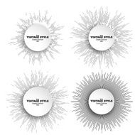 Set of vintage style star burst retro elements for your