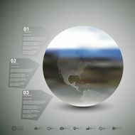 World globe Infographic template for business design abstract blurred background
