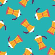 coffee kettle flat icon eps10 seamless pattern background N6