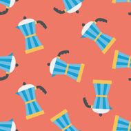 coffee kettle flat icon eps10 seamless pattern background N7